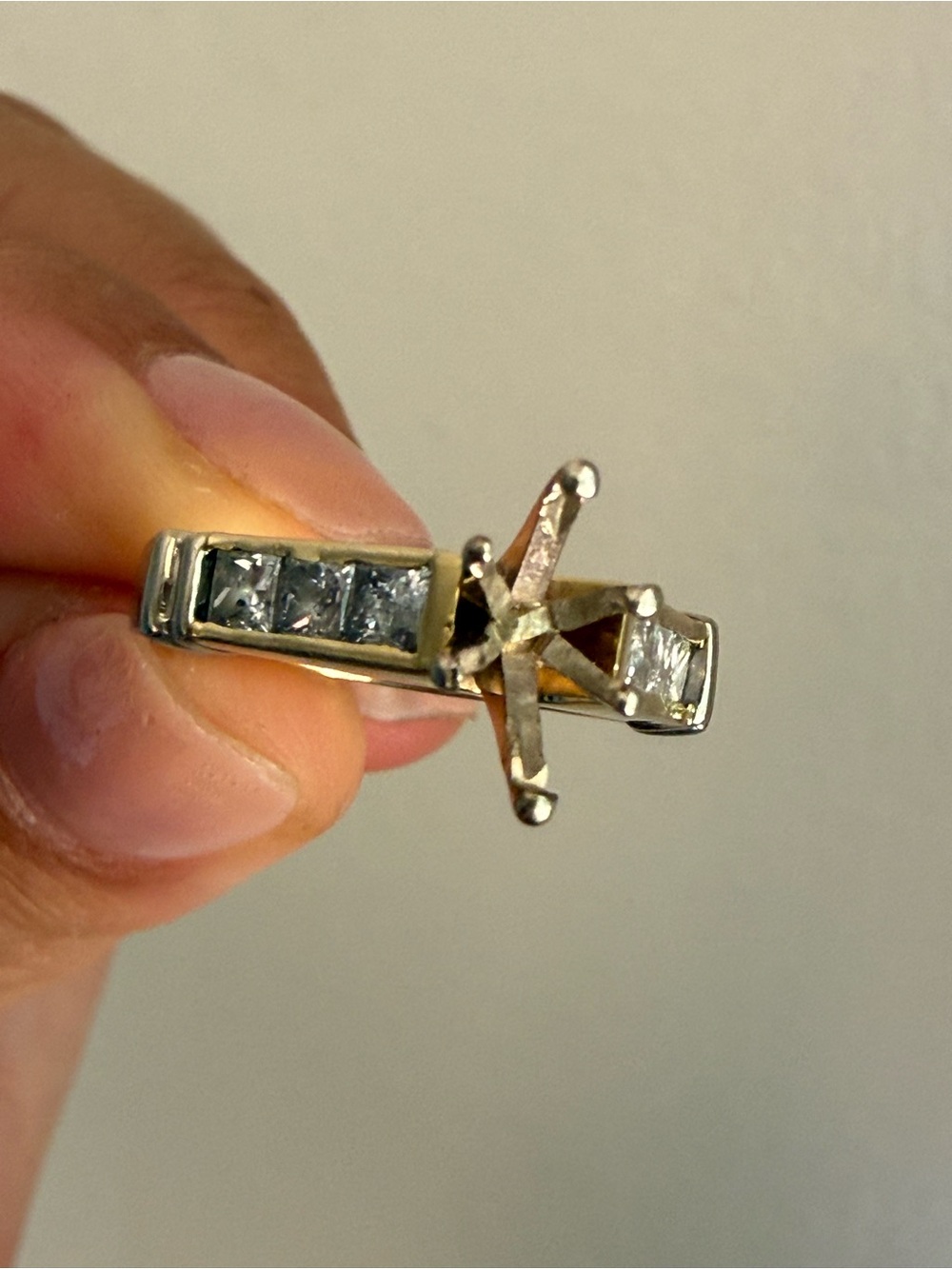 14k yellow gold diamond engagement ring